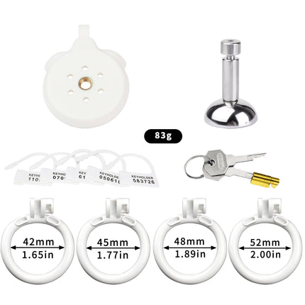 FRKO Flat Inverted ABS Sissy Male Chastity Cage Set 4 Size Arc Penis Ring Cock Lock CBT Cage 정조대 Sex Toys Men 3216/3216A/B/C