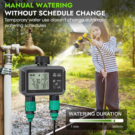 1/2/3-Outlet Automatic Watering System with Timing Control Automatic Water Timer Sprinkler Used Outdoor to Save Water&Time