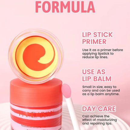 18g Strawberry Lip Balm Hydrating Lip Mask for Night Sleep Fades Lip Lines Plumps & Moisturizes Fruit-Infused Nude Lip Primer
