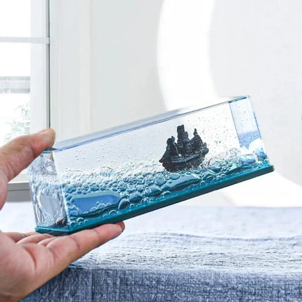 Black Pearl Boat Unbreakable Ship Fluid Liquid Bottle Ship Floating Indestructible Titanic Barcos Decoration Room Accessories