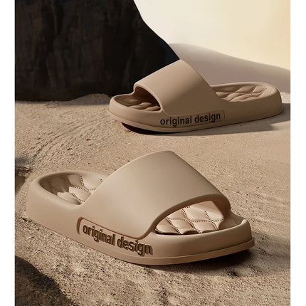 Men Trend New Summer Slippers Soft Non-slip Sole Cloud Sandals for Home Beach Indoor Outdoor