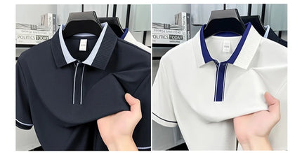 Men's Classic Polo Shirt, 2026 New Summer Collection, Soft Cotton Blend Fabric, Lightweight Comfortable Business Casual Wear
