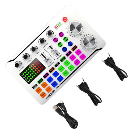 F998 Pro Sound Card Professional Bluetooth-Compatible Studio Record For Phone PC Audio Mixing Console Amplifier