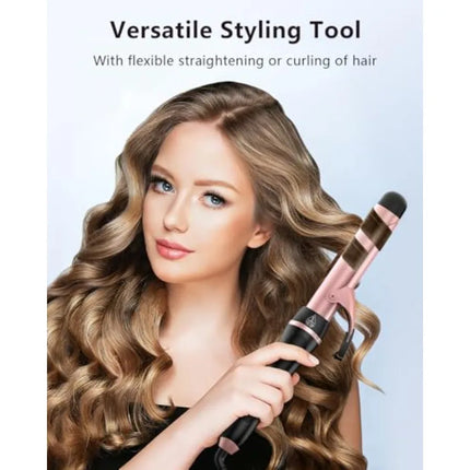 5 in 1 Curling Iron, Curling Wand Set with Thermal Brush Flat Iron Hair Straightener Interchangeable Ceramic Barrels 0.35"-1.25