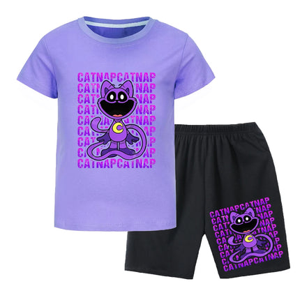 Smilings Critters Cat Outdoor Clothing Children Top Tracksuit for Girls Boutique Clothes for Trips Striped Children's Fashion