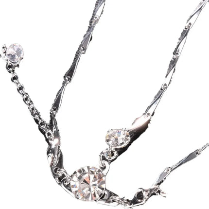 2025 Elegant Crystal Wedding Head Chain for Women Indian Forehead Jewelry Long Tassel Hair Accessories Bridal Boho Headpiece