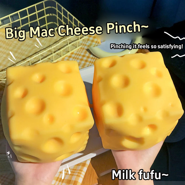 Jumbo Cheese Cube Stress Squishy Object Large Size Slow Rebound Stress Relief Fidget For ASMR Sensory Anti-Stress Anxiety Relief