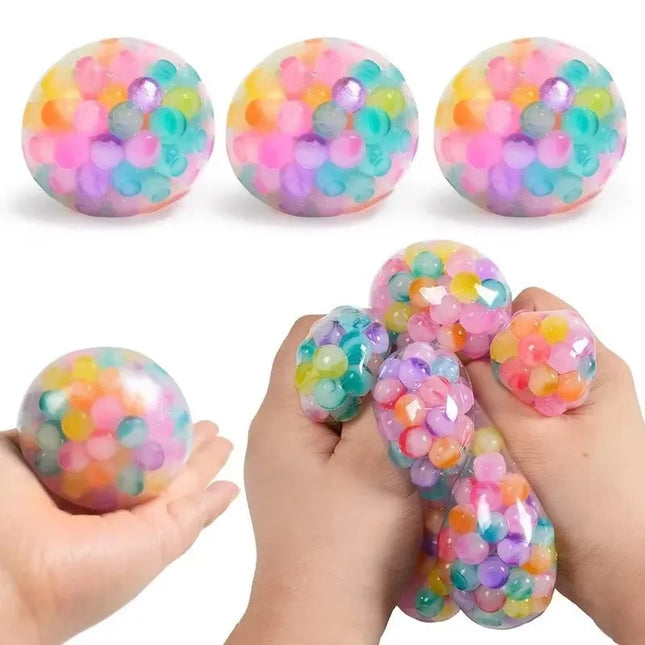 6cm Exotic Pinch The Rainbow Bead Pressure Reducing Ball Vent Ball Decompression Toy TPR Pinch The Grape Ball Adult Toys