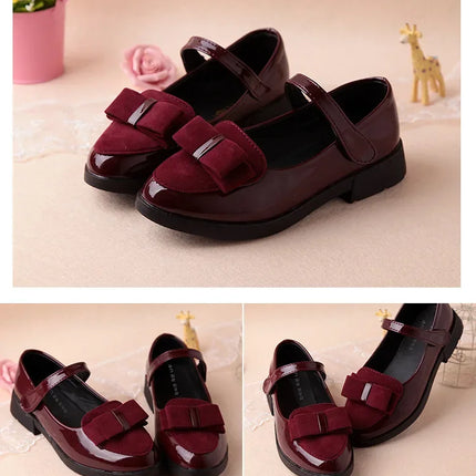 Girls Flats Children Princess Shoes With Bow-knot Sweet Kids Mary Janes Elegant Classic British Style Fashion 2024 Autumn 27-38