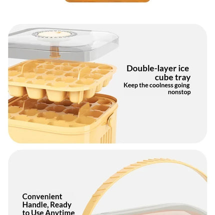 Hot Food-grade Ice Cube Mold Bucket, Press-type Ice Cube Mold, Refrigerator Frozen Ice Cube Food Storage Box Tray