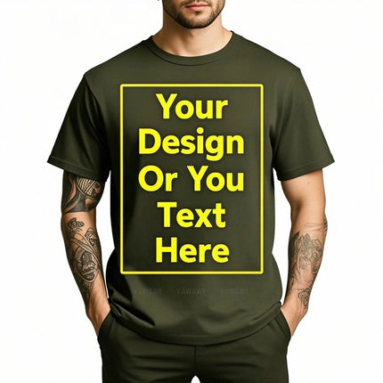 Customized Tee Shirt For Men Design Your Logo Here Cotton Unisex Tshirt  Cotton Summer Top Fashion Unisex Tshirt