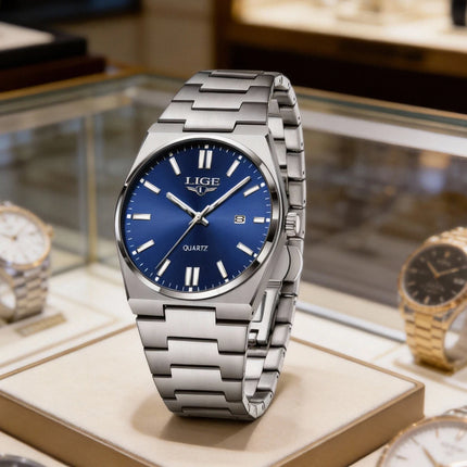 LIGE 2025 New Luxury Fashion Men's Watch Waterproof Luminous Date Quartz Watch Business Wristwatches Montre Pour Hommes Reloj