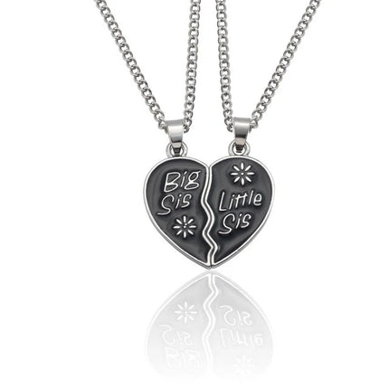 Zircon Best Friend Zircon Love Couple Pendant Necklace 2 Pcs/ Set Rainbow Broken Heart BFF Good Friends Friendship Jewelry Gift