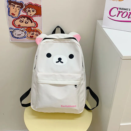 Hot Cute Bear Rilakkumas Backpack Large Capacity Anime Cartoon Backpack Stylish Student School Bag Nylon Shoulder Bags Schoolbag
