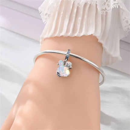 Original 925 Sterling Silver Charms Beads Cute Mushroom Unicorn Love Wings Pearl Charm for Bracelet Pendant Woman Girl Jewelry