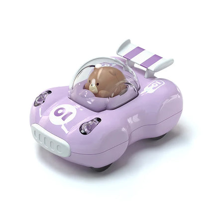 Children's inertia pull-back car lights, car boys and girls luminous sports car, baby baby 1--6 years old toy