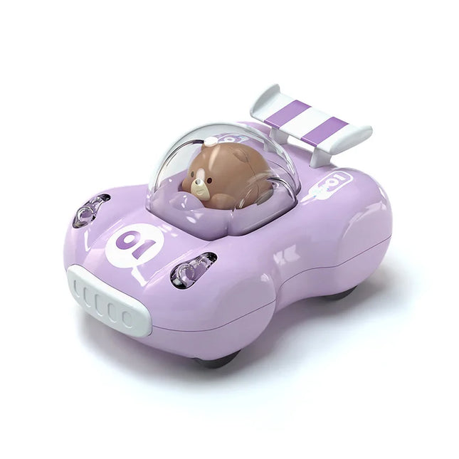 Children's Inertia Pull-Back Car with Lights, Luminous Sports Car for Boys and Girls, Baby Toy for 1-6 Year Olds