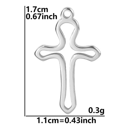 5pcs/Lot High Quality Stainless Steel Cross Pendants For Jewelry Making Supplies Metal Rose Lava Ankh Cross Charms DIY Materials