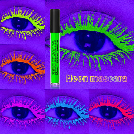 Fluorescence Mascara Waterproof Eyelash Long Lasting Fast Dry Colorful Neon Eyelashes Curling Lengthens Eye Lashes Cosmetics