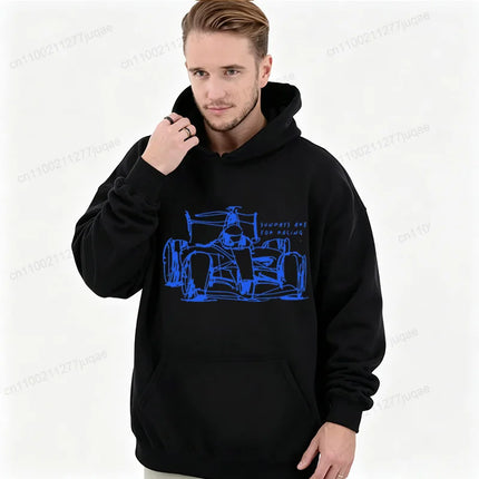 Sunday Racing Car Printed Men's Hoodies Long Sleeve Fleece Sweatshirts Hip Hop Casual Streetwear Tops Automotive Enthusiast Gift