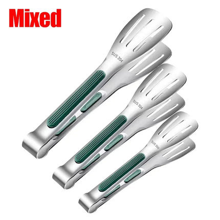 7/9/12 Inch Non-slip Food Tongs Stainless Steel BBQ Meat Salad Bread Clip Tong Barbecue Grill Buffet Clamp Kitchen Cooking Tools