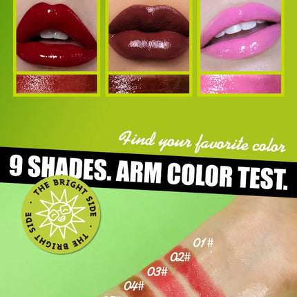MLSMILE 3pcs/set Press Lipstick Solid Lip Gloss Long-lasting Easy Color Moisturizing Lip Gloss Pearl Mirror Lip Gloss