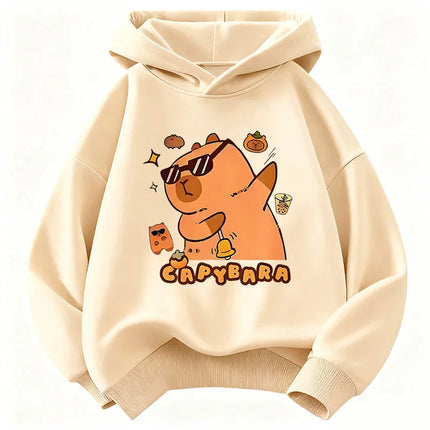 Cute Capybara Hoodie Kids Capibara Children's Sweatshirt Hoody for Boys Girls Casual Hoodies Hip Hop Clothes