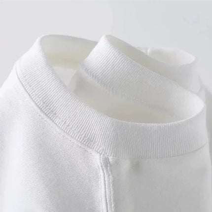 Pure Cotton Long Sleeve White Casual Fashionable Versatile Round Neck Base Layer Top For Spring Autumn/Winter Wholesale