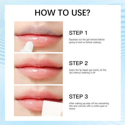 2pcs/Lot Lip Repair Gel Moisturizing Instant Relief For Dry Lips Liquid Lip Balm Paraben Free Lip Care Product Reduce Lips Line