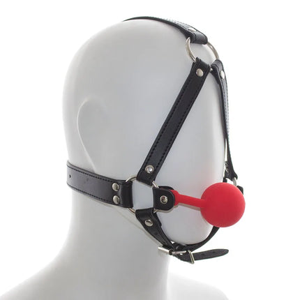 Leather Harness Head Bondage Belt Mouth Gag Balls Adult Games Slave BDSM Restraints Sex Tools For Couples women Erotic Toys
