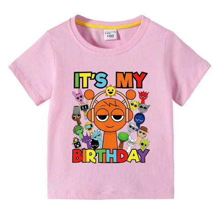 Funny Sprunki T-shirts Boys Girls Summer Short Sleeve Tees Kids Cartoon Incredibox Game Graphic Tops Children's birthday Gift