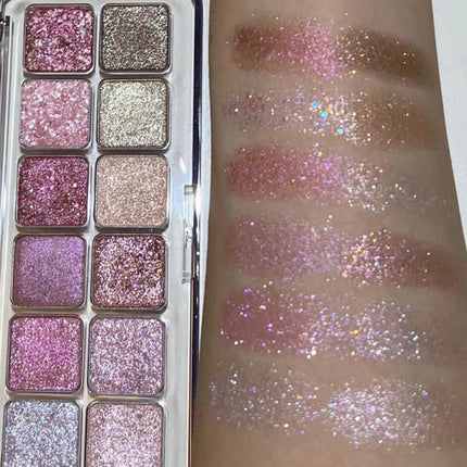 12 Colors Eye Shadow Palette Low-saturated Earth Pink Purple Eyeshadow Glitter Shimmer Matte Lying Silkworm Eye Shadow Makeup