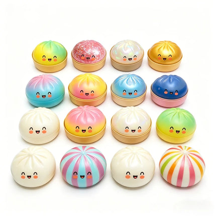 Glitter Dumpling Squishy Slow Rising Glitter Stress Ball Stretchy Decompression Fidget Toy Steamed Bun Dumpling Baozi Toy