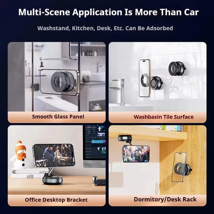 Strong Magnetic Phone Holder Foldable Design 360° Adjustable Vacuum Car Mount For Cell Phone For phone Live Stream