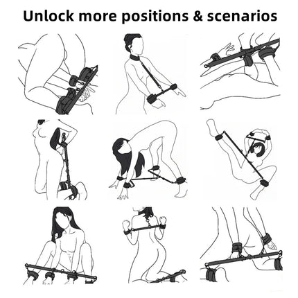 SM Bar Spreader Sex Toy BDSM Handcuff Restraint Leg Cuffs Neck Collar Leash Open Thigh Sextoy Kits Adult Couple Erotic Game Tool
