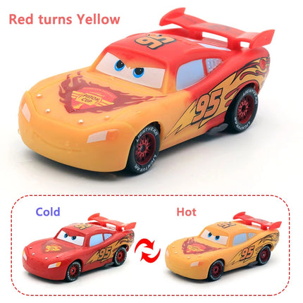 Disney Cars New Generation Color Changing Series Lightning McQueen Dr. Hudson 1:55 Plastic Diecast Model Children's Toy Car