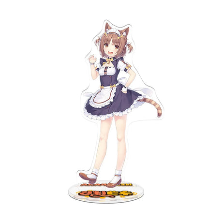 Anime Nekopara Chocolat Vanilla Twin Sisters Stand Model Plate Keychain Desk Decor Cat Girls Acrylic Figures Standing Sign Gift