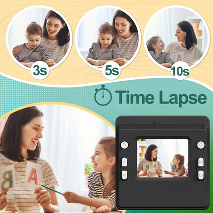 Kids Camera Instant Print Photo, Portable Thermal Printing Camera Toy with HD Digital Video, for 3-12 Years Old Boys Girls