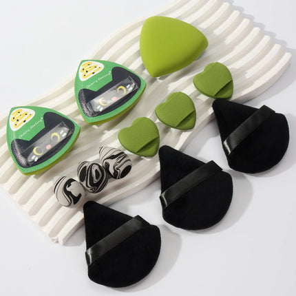 Rice Ball Cat 12-Piece Set, Expands When Exposed to Water, Dual-Use for Wet and Dry, Makeup Sponge Suitable for All Skin Types