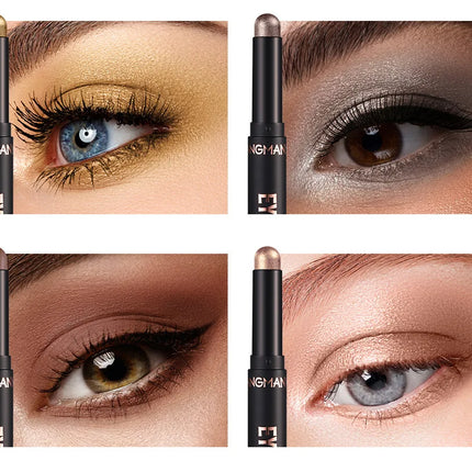 16 Vibrant Metallic Eyeshadow Sticks Waterproof Long Lasting Satin Finish Professional Makeup Pencil Set 8 Colors