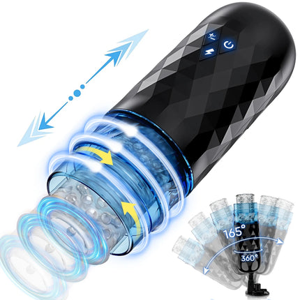 Thrusting Rotating Mastubator Automatic Male Masturbator Cup Pocket Pussy Blowjob Electric Male Piston for Penis Men Sex Toys