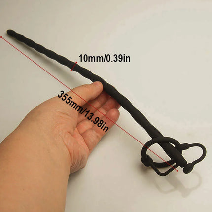 Silicone Glans Ring with Flexible Penis Plug,Hollow Urethra Urethral Catheter Dilator Sounding Rod,Sex Toys for Men