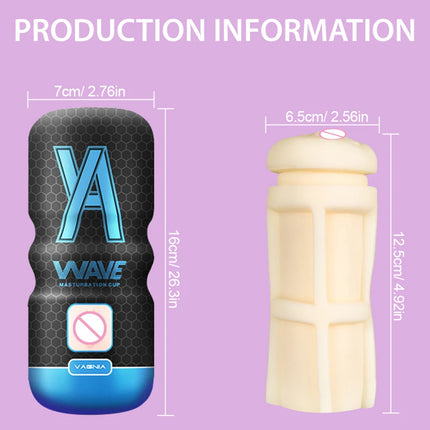 WAVE Powerful Sucking Masturbation Cup Realistic Anal Vagina Pocket Pussy Blowjob Massager Male Masturbator Sex Toys for Men 18+