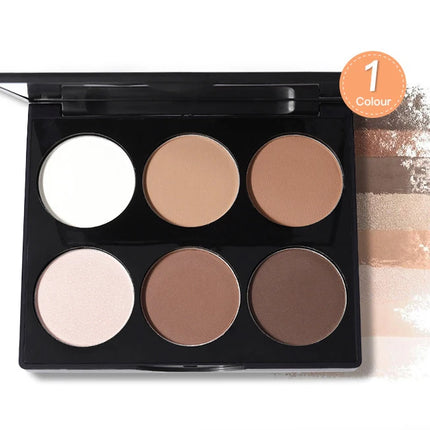 6 Colors Highlighter Contour Palette Makeup 3D Bronzer Matte Contour Palette Face Bronzer Professional Highlight Contour Palette
