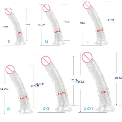 6 Size Realistic Dildo Jelly Penis Suction Cup Long Dildo Huge Sex Toys For Lesbian Women Female Masturbator Big Dick Fake Dick