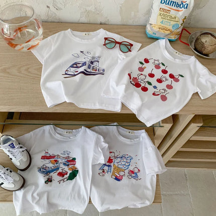 Baby Short Sleeve T-Shirt Infant Girls Boys Tees 2025 Summer New Breathable Fresh Comfortable And Stylish Printed Top Costume