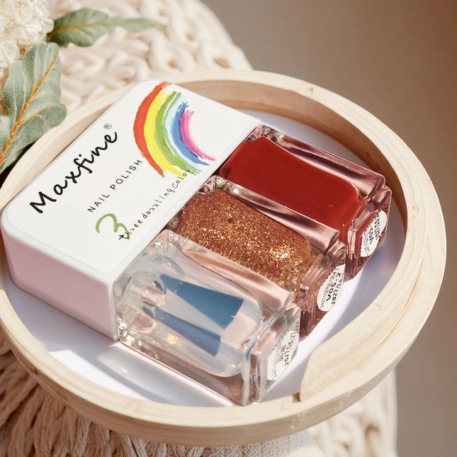 V05 Tulip Intense 3-Bottle Set No-Bake Nail Polish Quick-Dry Long-Lasting Peelable Water-Based Nail Polish Kit