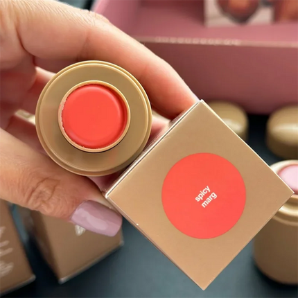 Rhodee Blusher Rouge Powder Pocket Blush Lip Gloss Cheek Hydrating Stick Natural Cream Lipstick Cheek Easy Apply Color Makeup