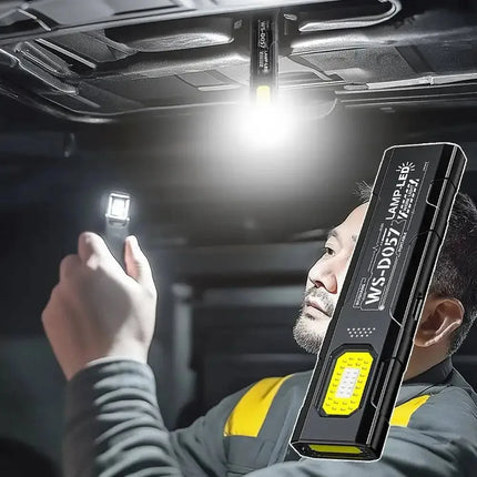 Powerful Mini COB Keychain Flashlight 5 Modes Rechargeable Hanging Work Light Waterproof Keyring Camping Walking Pocket Lamp