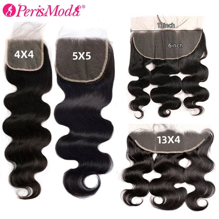PerisModa Body Wave Lace Closure 4×4 5×5 6×6 Lace Frontal Only 13x4 13x6 HD Transparent Lace Front Human Hair With Pre Plucked